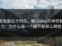 看到最后才明白，糖心vlog的神奇魅力：为什么每一个细节都那么精致
