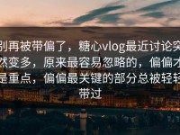 别再被带偏了，糖心vlog最近讨论突然变多，原来最容易忽略的，偏偏才是重点，偏偏最关键的部分总被轻轻带过