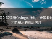 深入解读糖心vlog的神韵：亲眼看过才能揭示的那层信息
