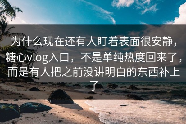为什么现在还有人盯着表面很安静，糖心vlog入口，不是单纯热度回来了，而是有人把之前没讲明白的东西补上了