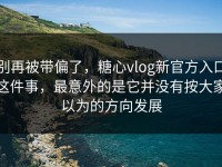 别再被带偏了，糖心vlog新官方入口这件事，最意外的是它并没有按大家以为的方向发展