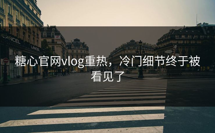 糖心官网vlog重热，冷门细节终于被看见了