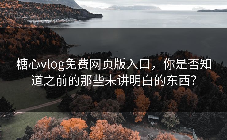 糖心vlog免费网页版入口，你是否知道之前的那些未讲明白的东西？