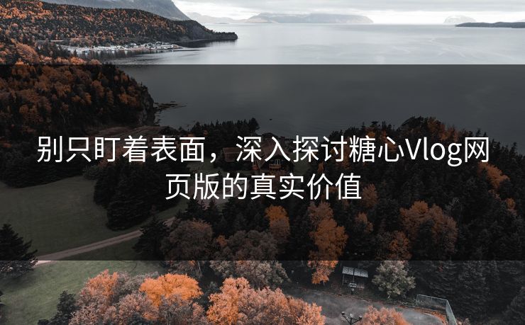 别只盯着表面,深入探讨糖心Vlog网页版的真实价值 别只盯着表面,深入探讨糖心Vlog网页版的真实价值