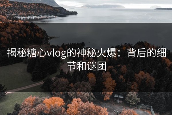 揭秘糖心vlog的神秘火爆：背后的细节和谜团