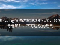 糖心vlog悄然改写观众的心灵，最终情绪攀升，不可思议的后劲
