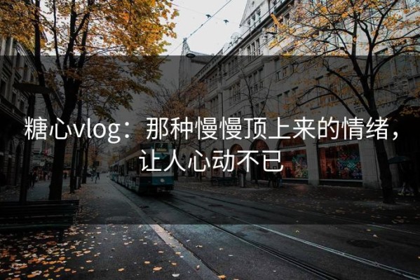糖心vlog：那种慢慢顶上来的情绪，让人心动不已