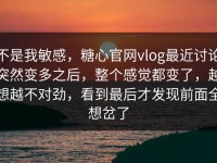 不是我敏感，糖心官网vlog最近讨论突然变多之后，整个感觉都变了，越想越不对劲，看到最后才发现前面全想岔了