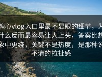 糖心vlog入口里最不显眼的细节，为什么反而最容易让人上头，答案比想象中更绕，关键不是热度，是那种说不清的拉扯感