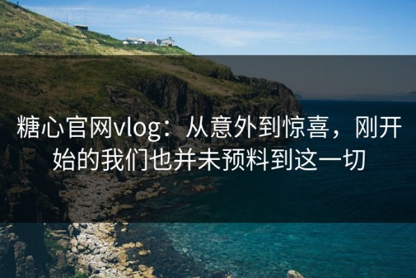 糖心官网vlog：从意外到惊喜，刚开始的我们也并未预料到这一切