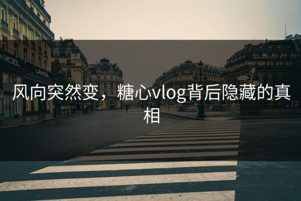 风向突然变，糖心vlog背后隐藏的真相