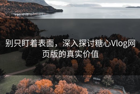 别只盯着表面，深入探讨糖心Vlog网页版的真实价值