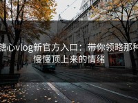 糖心vlog新官方入口：带你领略那种慢慢顶上来的情绪