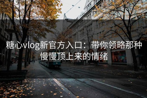 糖心vlog新官方入口：带你领略那种慢慢顶上来的情绪