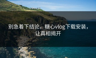 别急着下结论，糖心vlog下载安装，让真相揭开