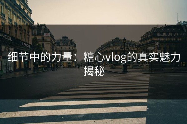 细节中的力量：糖心vlog的真实魅力揭秘
