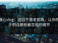 糖心vlog：这回不是老套路，让你终于明白那些被忽视的细节