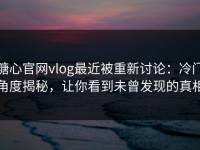 糖心官网vlog最近被重新讨论：冷门角度揭秘，让你看到未曾发现的真相