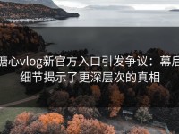 糖心vlog新官方入口引发争议：幕后细节揭示了更深层次的真相
