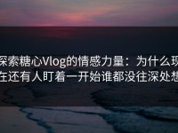 探索糖心Vlog的情感力量：为什么现在还有人盯着一开始谁都没往深处想