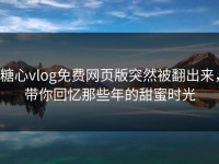 糖心vlog免费网页版突然被翻出来，带你回忆那些年的甜蜜时光