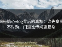 揭秘糖心vlog背后的真相：谁先察觉不对劲，门道比传闻更复杂