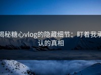 揭秘糖心vlog的隐藏细节：盯着我承认的真相