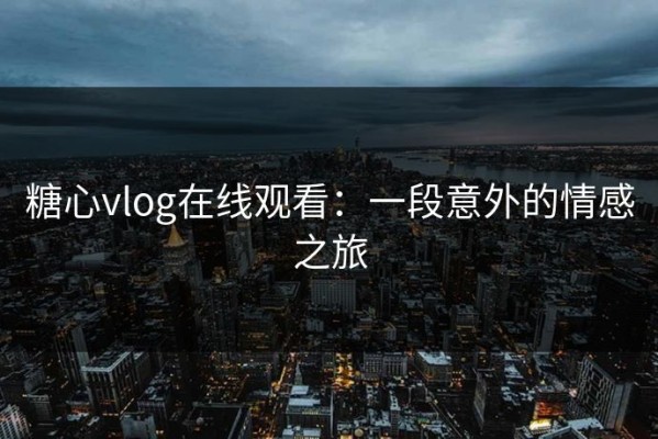 糖心vlog在线观看：一段意外的情感之旅