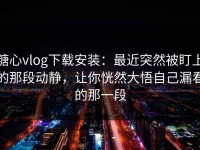 糖心vlog下载安装：最近突然被盯上的那段动静，让你恍然大悟自己漏看的那一段
