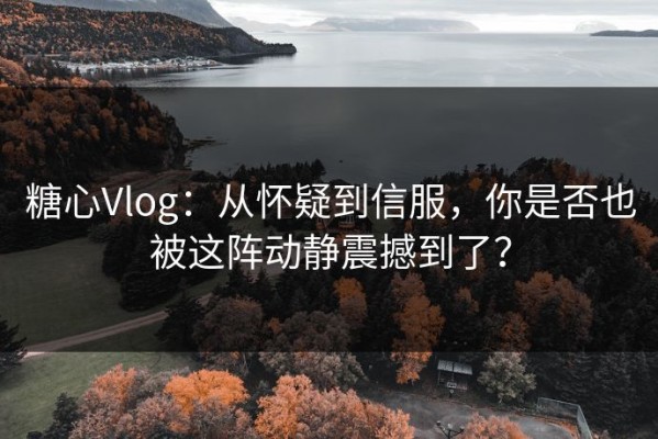 糖心Vlog：从怀疑到信服，你是否也被这阵动静震撼到了？