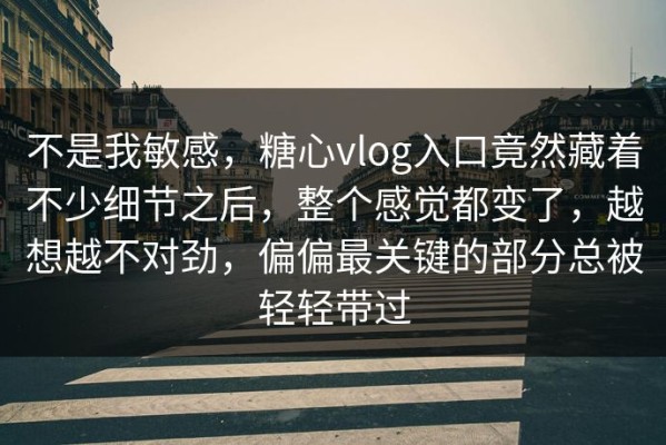 不是我敏感，糖心vlog入口竟然藏着不少细节之后，整个感觉都变了，越想越不对劲，偏偏最关键的部分总被轻轻带过