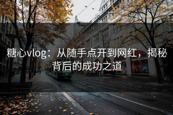 糖心vlog：从随手点开到网红，揭秘背后的成功之道