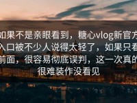 如果不是亲眼看到，糖心vlog新官方入口被不少人说得太轻了，如果只看前面，很容易彻底误判，这一次真的很难装作没看见