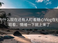 为什么现在还有人盯着糖心Vlog在线观看，情绪一下就上来了