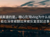 最离谱的是，糖心官网vlog为什么总能在深夜被翻出来被反复提起这事
