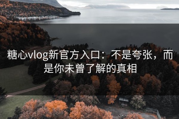 糖心vlog新官方入口：不是夸张，而是你未曾了解的真相