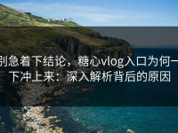 别急着下结论，糖心vlog入口为何一下冲上来：深入解析背后的原因