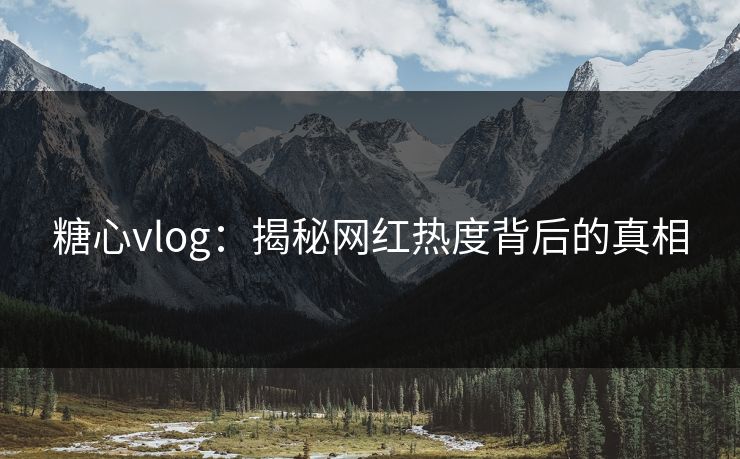 糖心vlog：揭秘网红热度背后的真相