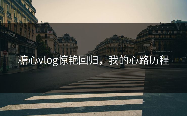 糖心vlog惊艳回归,我的心路历程 糖心vlog惊艳回归,我的心路历程