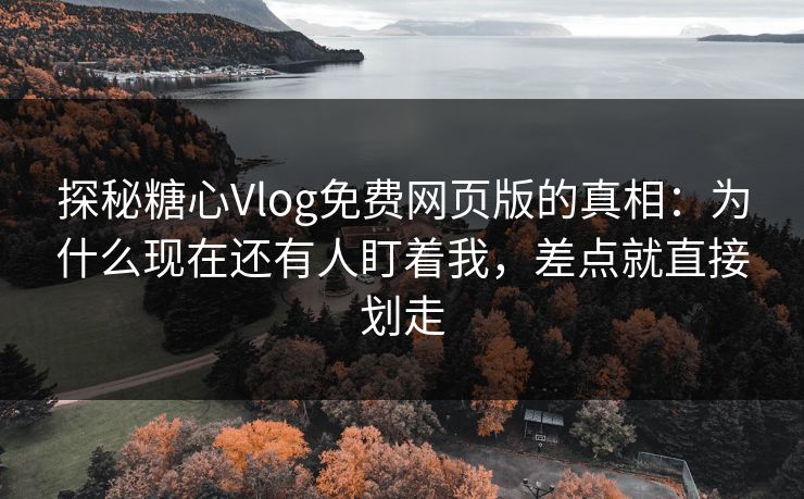 探秘糖心Vlog免费网页版的真相：为什么现在还有人盯着我，差点就直接划走