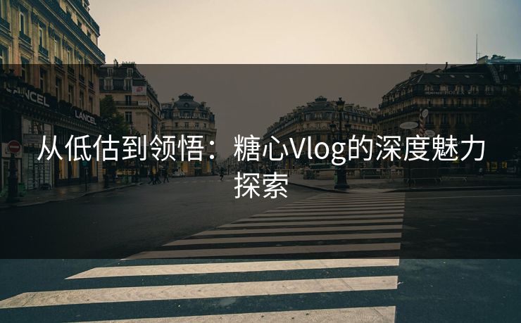 从低估到领悟：糖心Vlog的深度魅力探索