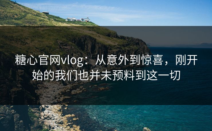 糖心官网vlog：从意外到惊喜，刚开始的我们也并未预料到这一切